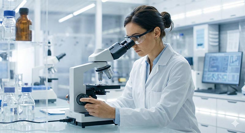 Scientist conducting lab analysis